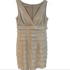 London Times Sleeveless Tiered Ruffle Cocktail Dress, 8